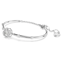 Constella bangle, Round cut, Dancing stone, White, Rhodium plated by SWAROVSKI