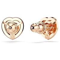 One stud earrings, Heart cut, Pavé, Heart, Pink, Mixed metal finish by SWAROVSKI