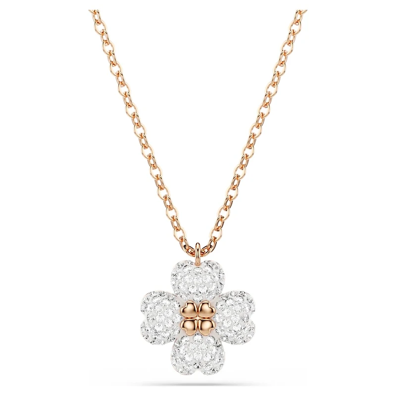 Latisha pendant, Pavé, Clover, Multicoloured, Rose gold-tone plated by SWAROVSKI