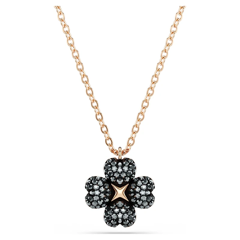 Latisha pendant, Pavé, Clover, Multicoloured, Rose gold-tone plated by SWAROVSKI