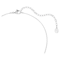 Lifelong pendant, Pavé, Bow, White, Rhodium plated by SWAROVSKI