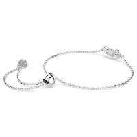 Lifelong bracelet, Pavé, Bow, White, Rhodium plated by SWAROVSKI