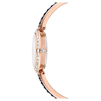 Matrix pearl bangle watch, Swiss Made, Crystal bracelet, Black, Rose gold-tone finish by SWAROVSKI