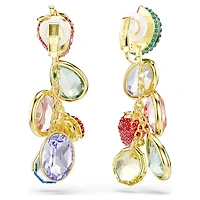 Idyllia clip earrings, Mixed cuts, Multicoloured, Gold-tone plated by SWAROVSKI