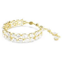 Mesmera bracelet, Mixed cuts, White, Gold-tone plated by SWAROVSKI