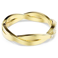 Infinity ring, Pavé, White, Gold-tone plated by SWAROVSKI
