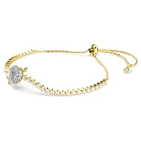 Idyllia bracelet, Mixed cuts, Heart with arrow, White, Gold-tone plated by SWAROVSKI