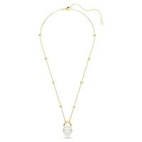 Idyllia pendant, Mixed cuts, Heart, White, Gold-tone plated by SWAROVSKI