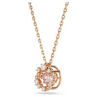 Constella pendant, Round cut, Dancing stone, Pink, Rose gold-tone plated by SWAROVSKI