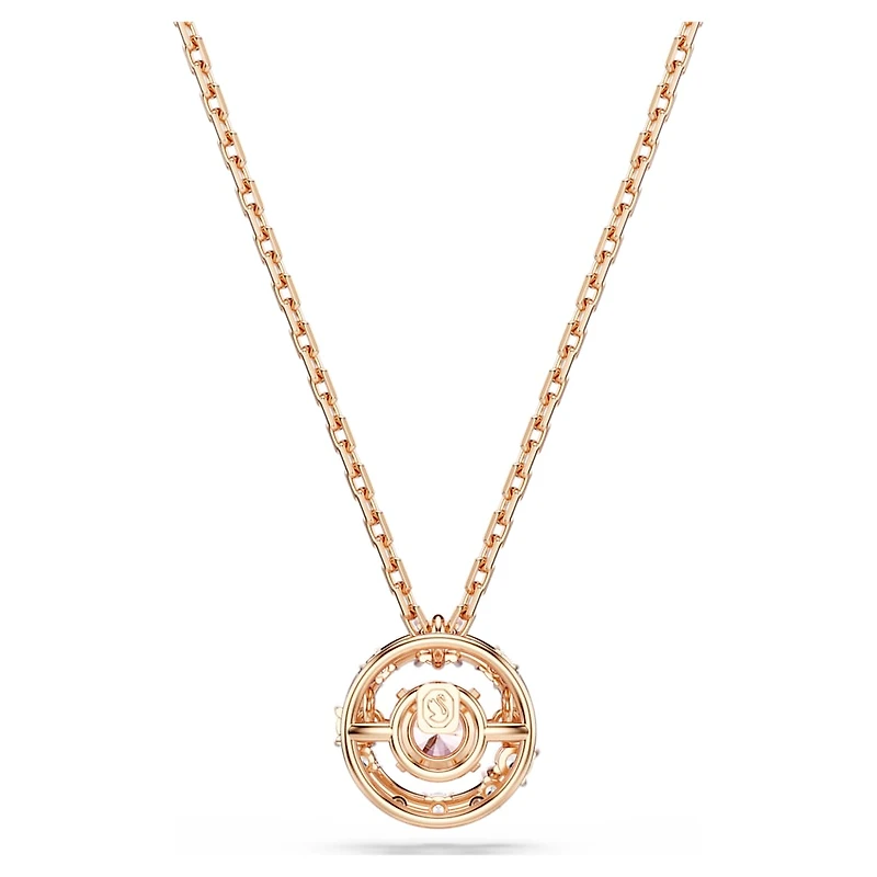 Constella pendant, Round cut, Dancing stone, Pink, Rose gold-tone plated by SWAROVSKI