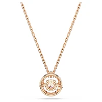 Constella pendant, Round cut, Dancing stone, Pink, Rose gold-tone plated by SWAROVSKI