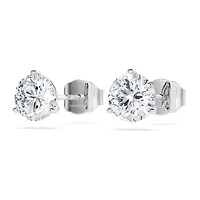 Eternity stud earrings, Lab-grown diamonds 2.0 ct tw, Round shape, 14K white gold by SWAROVSKI