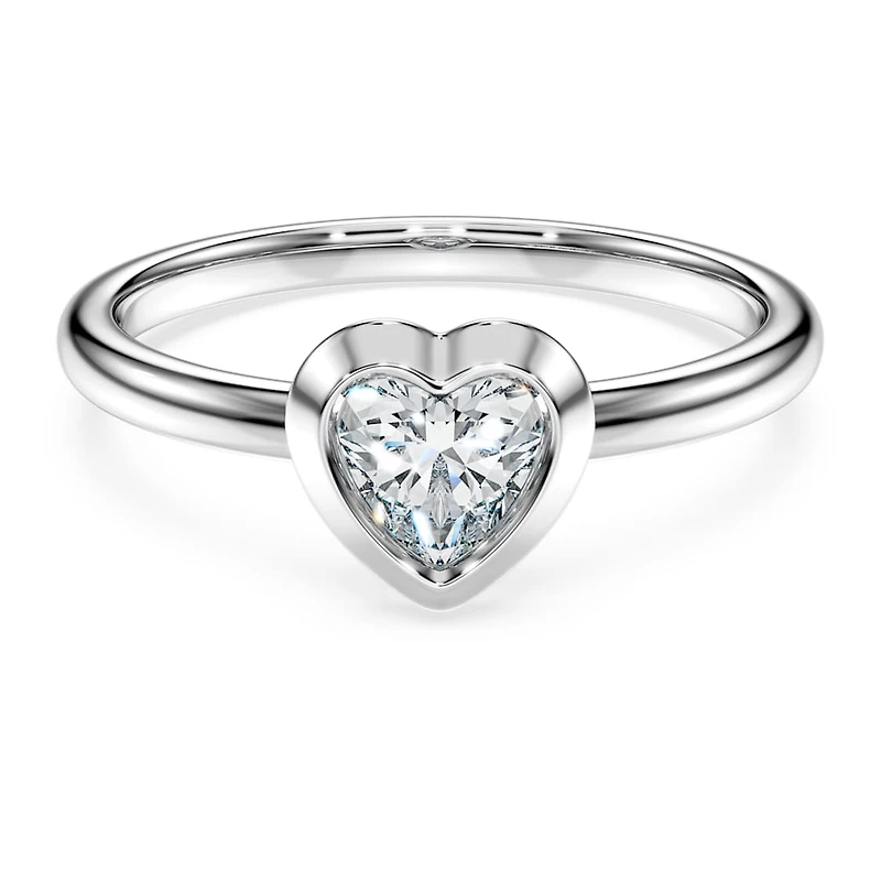 Eternity solitaire ring, Lab-grown diamonds 0.5 ct tw, Heart shape, Sterling silver by SWAROVSKI