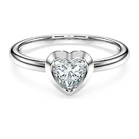 Eternity solitaire ring, Lab-grown diamonds 0.5 ct tw, Heart shape, Sterling silver by SWAROVSKI