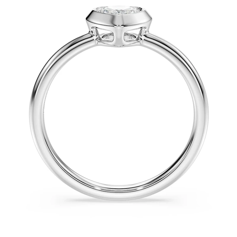 Eternity solitaire ring, Lab-grown diamonds 0.5 ct tw, Heart shape, Sterling silver by SWAROVSKI