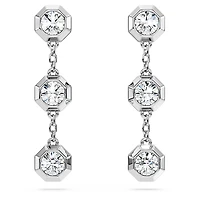 Octagon drop earrings, Lab-grown diamonds 0.6 ct tw, Round shape, Sterling silver by SWAROVSKI