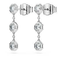Octagon drop earrings, Lab-grown diamonds 0.6 ct tw, Round shape, Sterling silver by SWAROVSKI