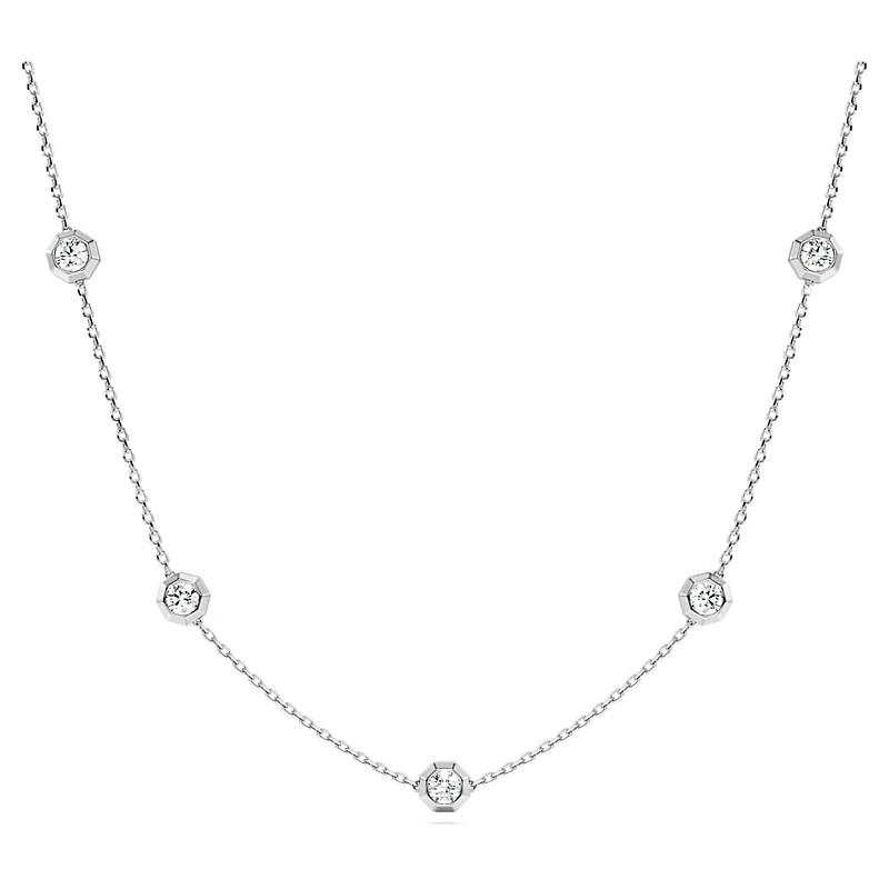 Octagon necklace, Lab-grown diamonds 0.7 ct tw, Round shape, Sterling silver by SWAROVSKI