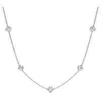 Octagon necklace, Lab-grown diamonds 0.7 ct tw, Round shape, Sterling silver by SWAROVSKI