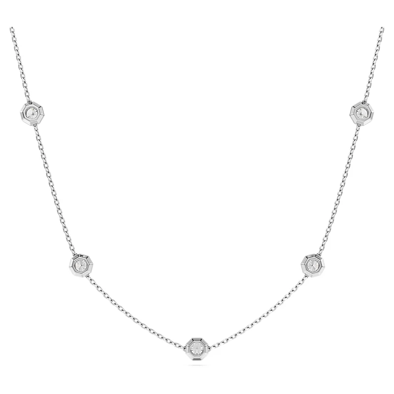 Octagon necklace, Lab-grown diamonds 0.7 ct tw, Round shape, Sterling silver by SWAROVSKI