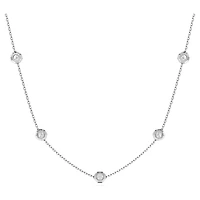 Octagon necklace, Lab-grown diamonds 0.7 ct tw, Round shape, Sterling silver by SWAROVSKI