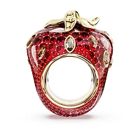 Idyllia motif ring, Mixed cuts, Strawberry, Red, Gold-tone plated by SWAROVSKI