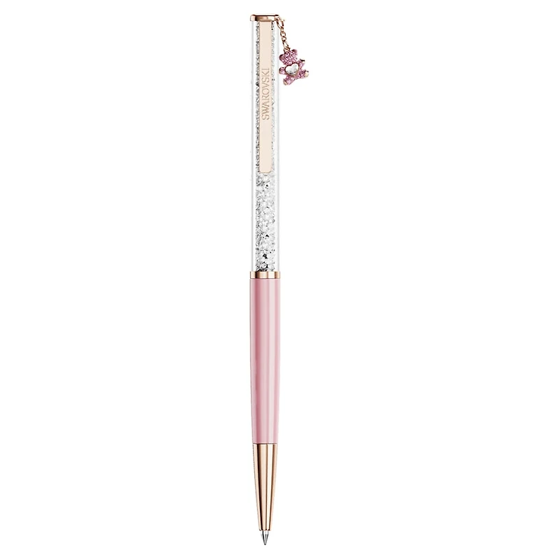 Crystalline ballpoint pen, Teddy, Pink, Pink lacquered, rose gold-tone plated by SWAROVSKI
