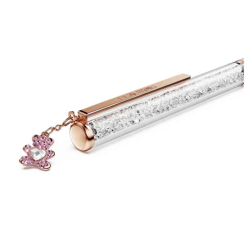 Crystalline ballpoint pen, Teddy, Pink, Pink lacquered, rose gold-tone plated by SWAROVSKI