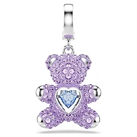 Idyllia charm, Mixed cuts, Teddy, Purple, Rhodium plated by SWAROVSKI