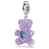 Idyllia charm, Mixed cuts, Teddy, Purple, Rhodium plated by SWAROVSKI