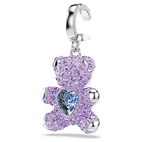 Idyllia charm, Mixed cuts, Teddy, Purple, Rhodium plated by SWAROVSKI