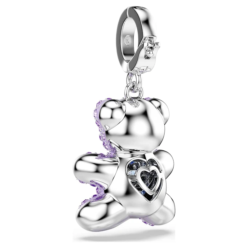 Idyllia charm, Mixed cuts, Teddy, Purple, Rhodium plated by SWAROVSKI