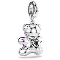 Idyllia charm, Mixed cuts, Teddy, Purple, Rhodium plated by SWAROVSKI