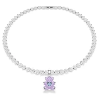 Idyllia charm, Mixed cuts, Teddy, Purple, Rhodium plated by SWAROVSKI