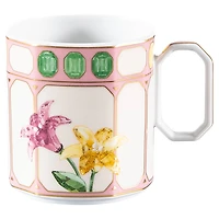 Idyllia coffee cup with saucer, Porcelain, Crystal print motif, flower, Multicoloured by SWAROVSKI