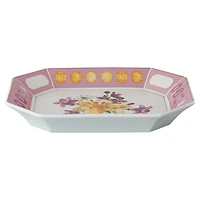 Idyllia tray, Porcelain, Crystal print motif, flower, Large, Pink by SWAROVSKI
