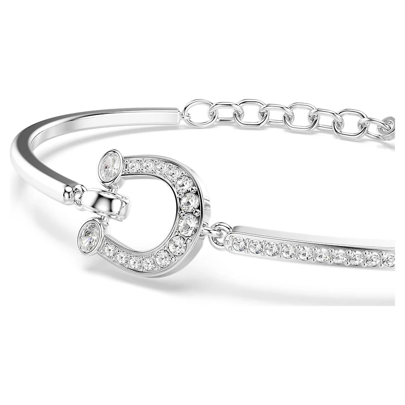 Symbolica bracelet, Pavé, Horse shoe, White, Rhodium plated by SWAROVSKI