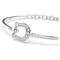 Symbolica bracelet, Pavé, Horse shoe, White, Rhodium plated by SWAROVSKI