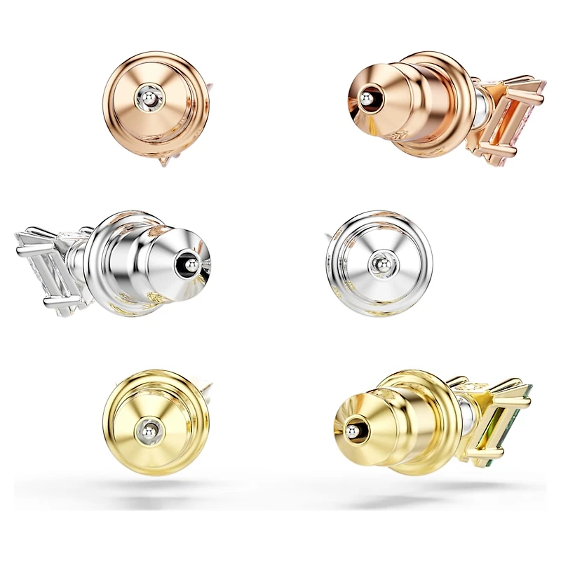 Stilla stud earrings, Triangle cut, Multicoloured, Mixed metal finish by SWAROVSKI