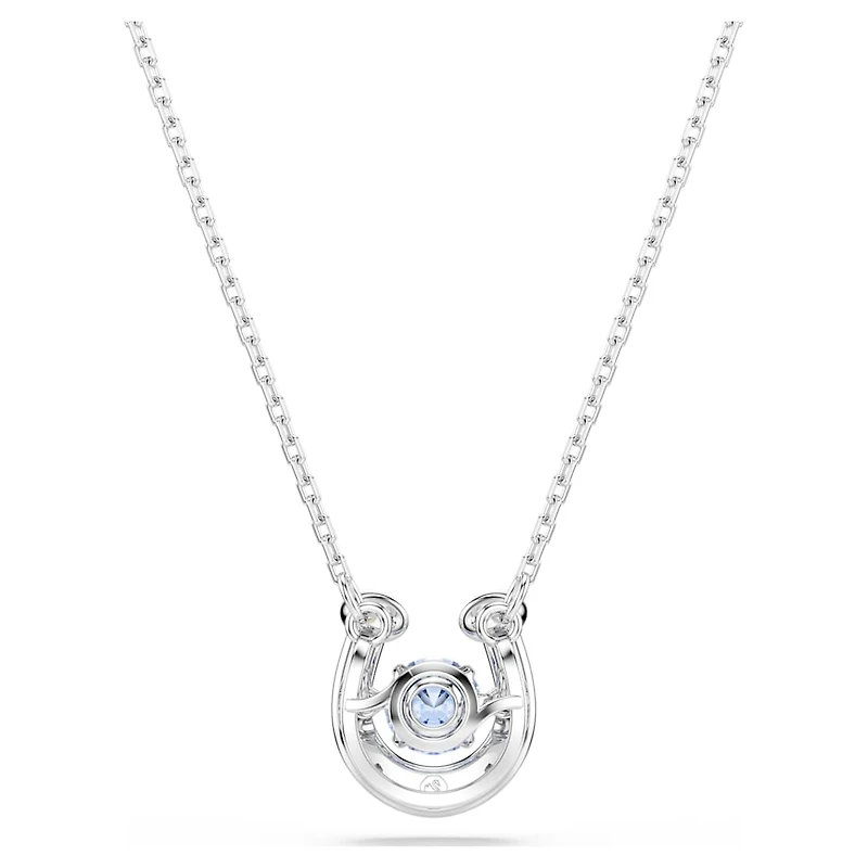 Symbolica pendant, Round cut, Pavé, Horse shoe, Blue, Rhodium plated by SWAROVSKI