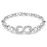 Dextera bracelet, Round cut, White, Rhodium plated by SWAROVSKI