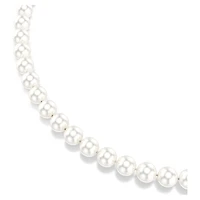 Matrix necklace, Crystal pearl, White, Rhodium plated by SWAROVSKI
