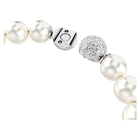 Matrix bracelet, Crystal pearl, White, Rhodium plated by SWAROVSKI