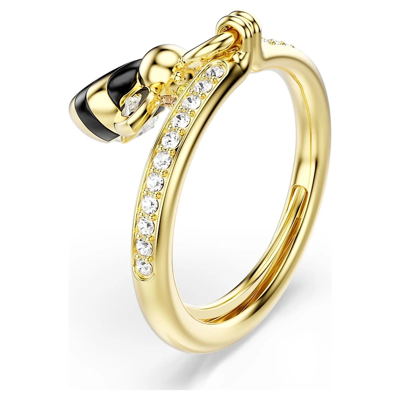 Idyllia motif ring, Mixed cuts, Bee, Multicoloured, Gold-tone plated by SWAROVSKI