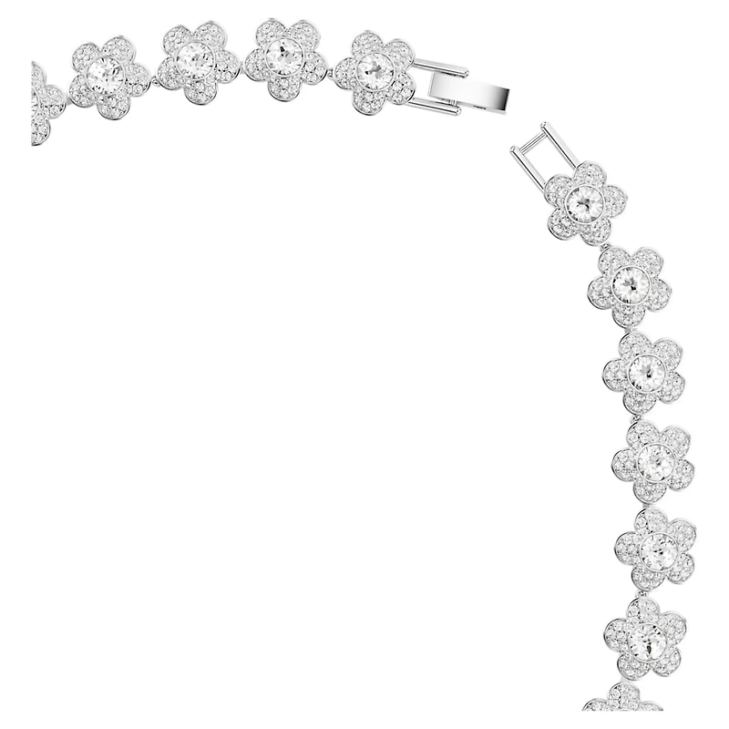 Ariana Grande x Swarovski necklace, Round cut, Flower, White, Rhodium plated by SWAROVSKI