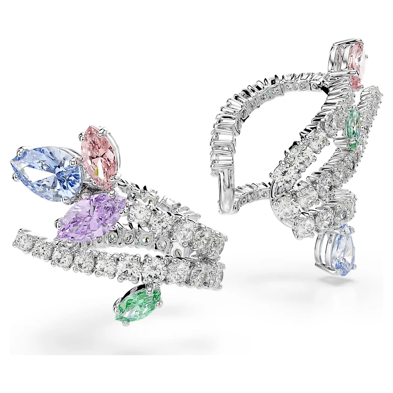 Ariana Grande x Swarovski ear cuffs, Mixed cuts, Multicoloured, Rhodium plated by SWAROVSKI
