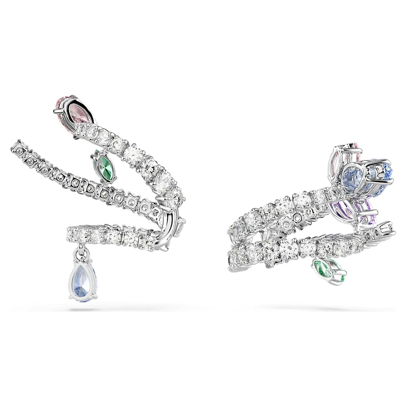 Ariana Grande x Swarovski ear cuffs, Mixed cuts, Multicoloured, Rhodium plated by SWAROVSKI