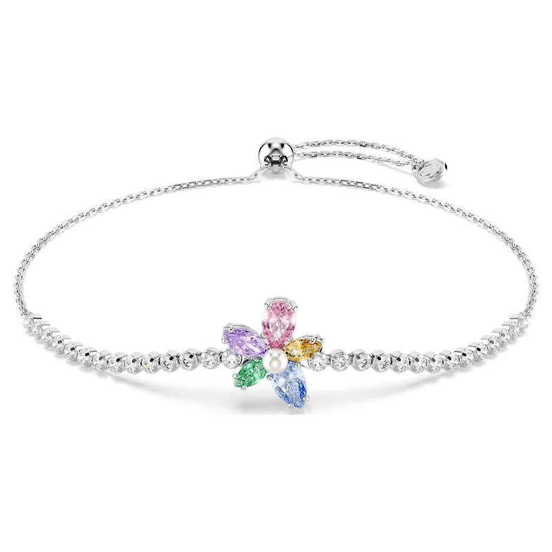 Ariana Grande x Swarovski bracelet, Mixed cuts, Flower, Multicoloured, Rhodium plated by SWAROVSKI