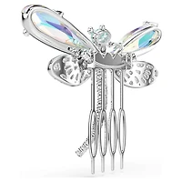 Ariana Grande x Swarovski brooch and hair accessory, Crystal pearl, Mixed cuts, Dragonfly, White, Rhodium plated by SWAROVSKI