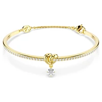 Lifelong bangle, Round cut, Heart, White, Gold-tone plated by SWAROVSKI